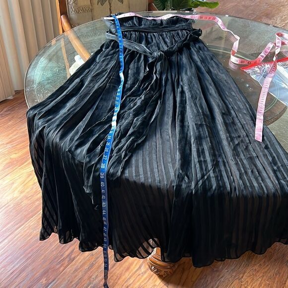 BCBGMaxAzria Black Silk Gown Dress Strapless Ruche Pleated Empire Waist 6 Petite - Picture 13 of 13